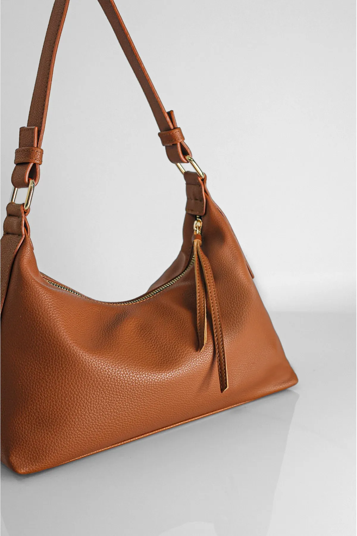 Rimense  Hellbraune Hand- und Schultertasche
