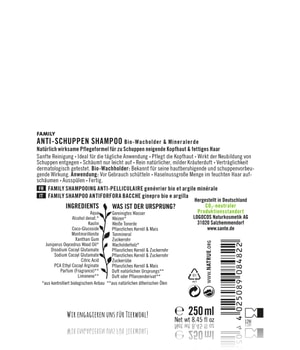Sante Bio-Wacholder & Mineralerde Family Anti-Schuppen Haarshampoo-250 ml