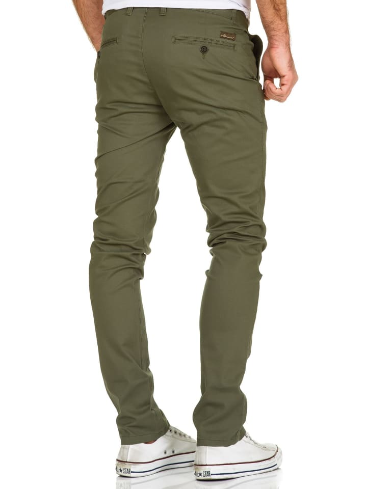 Amaci&Sons Slim Fit Chino mit Stretch ATLANTA in Olive günstig kaufen
