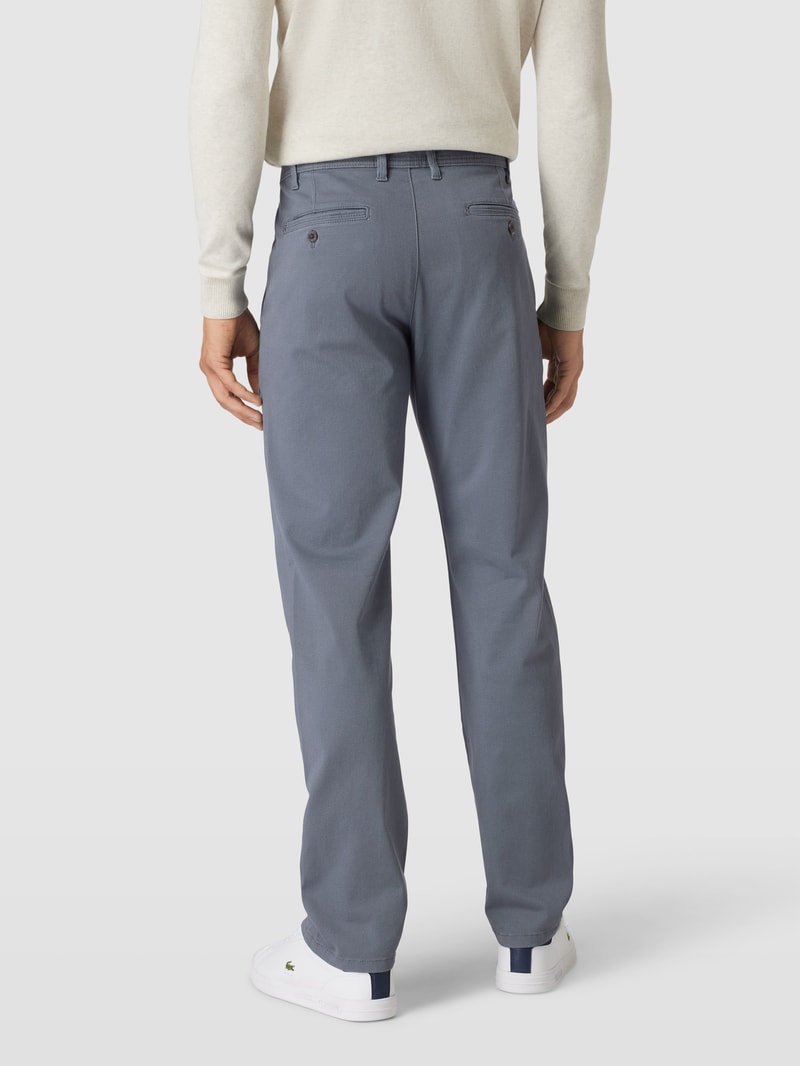 Stoffhose mit seitlichen Eingrifftaschen in marineblau