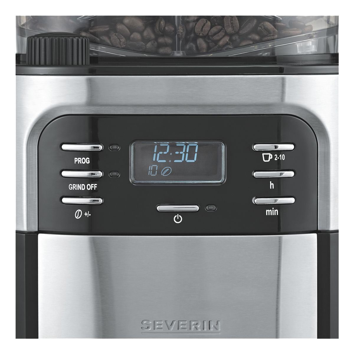 Severin Kaffeemaschine mit Mahlwerk KA 4810, mit Glaskanne, bis 10 Tassen, 1000 Watt