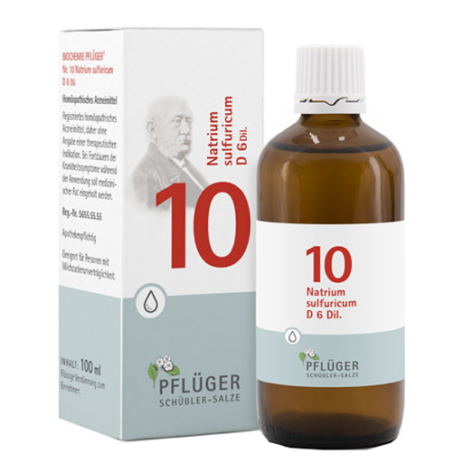 BIOCHEMIE Pflüger 10 Natrium sulfuricum D 6 Tropf.  100 ml  Tropfen