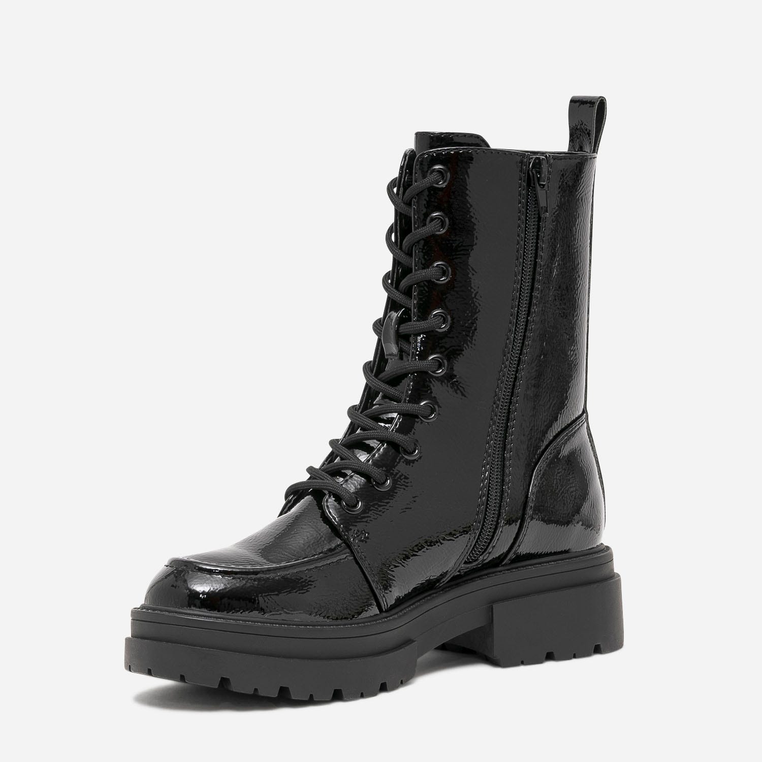 Boots TEXTO noir verni