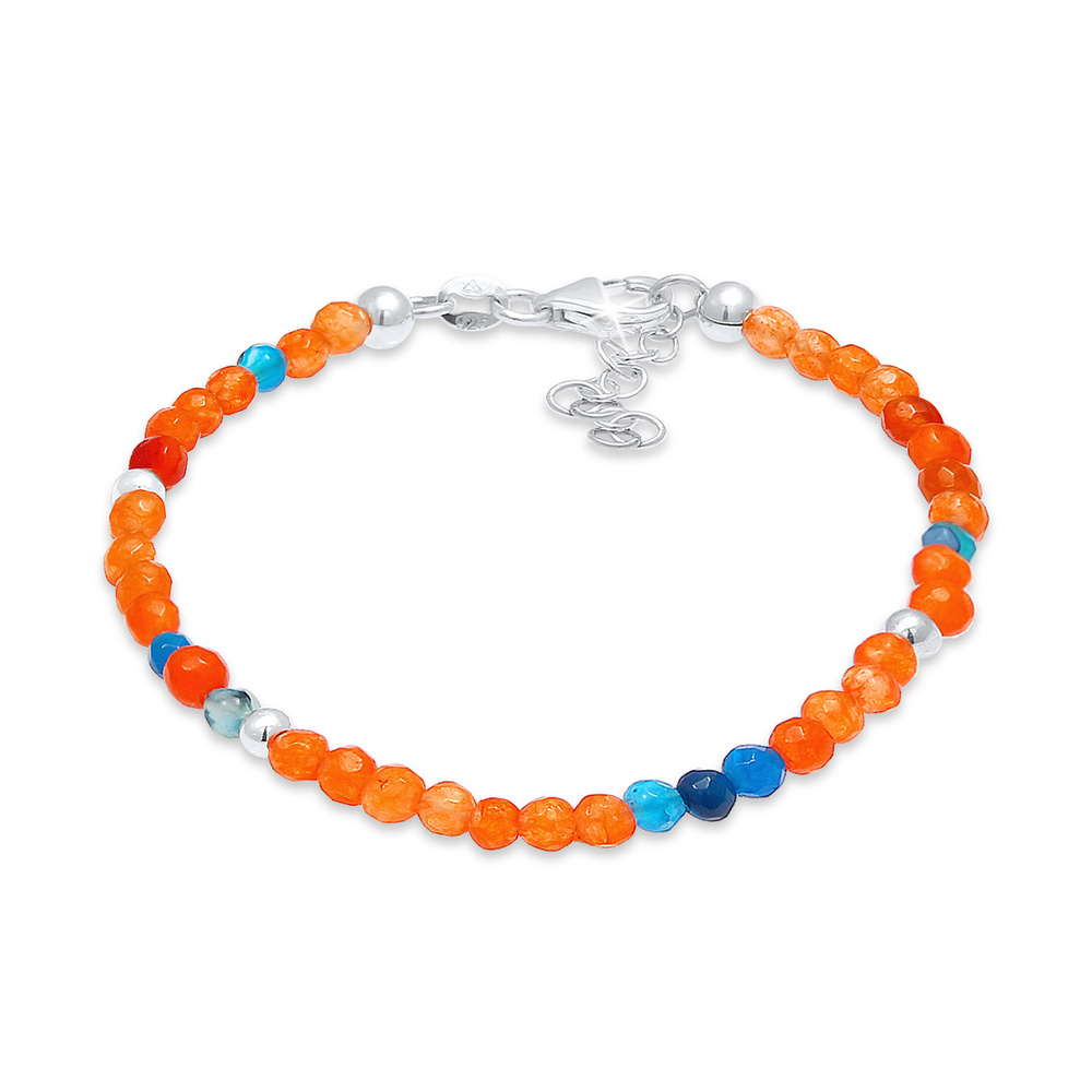 Nenalina Nenalina Bracelet Boules d'agate pour femmes, perles de plage colorées en 925/100 Bracelet