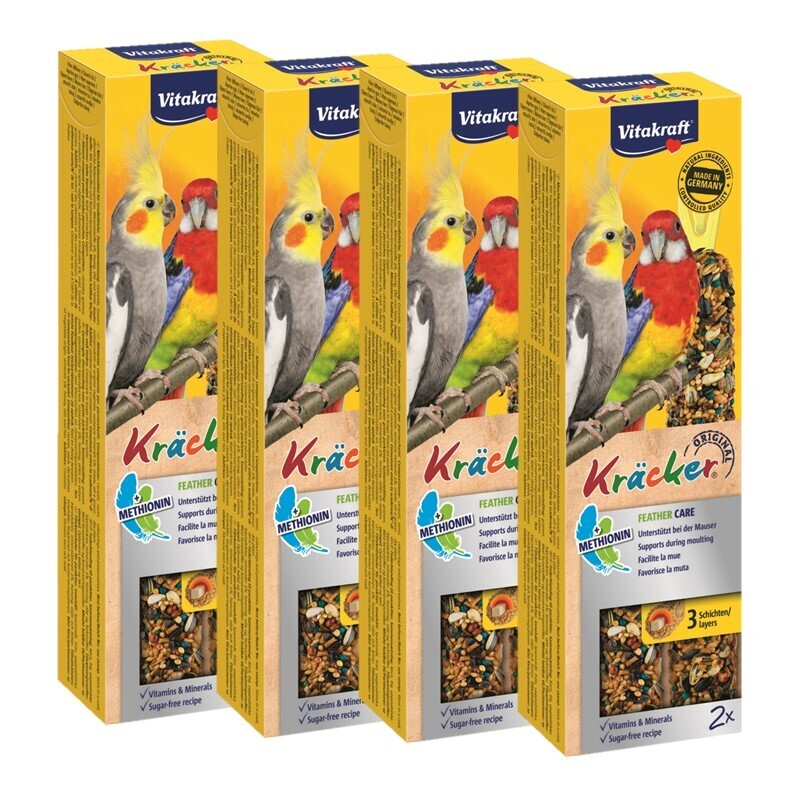 Vitakraft Snacks Vitakraft Großsittich Kräcker 4x2er Feather-Care