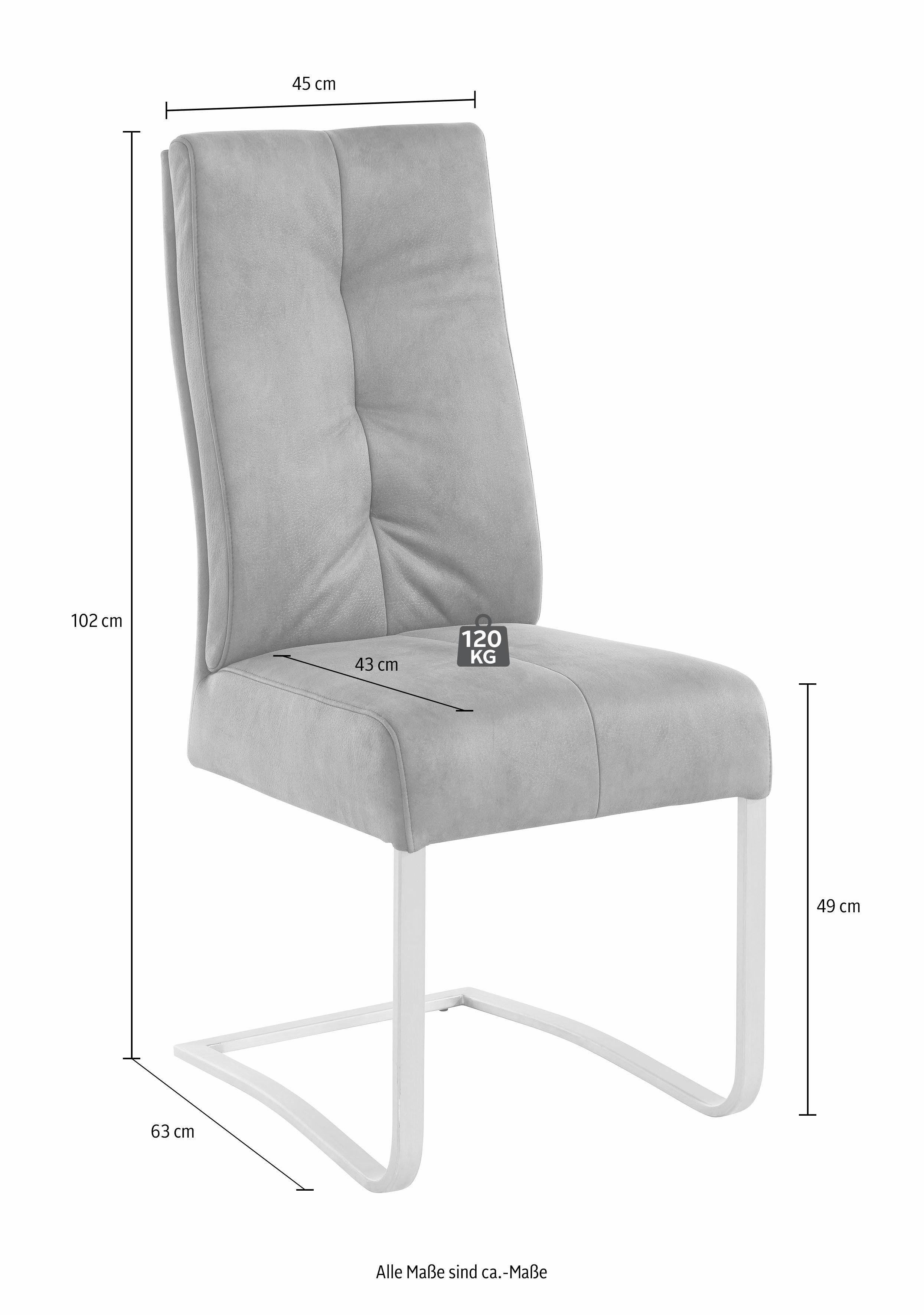 MCA furniture Esszimmerstuhl Salva Schwingstuhl 1 (Set, 2 St), mit Tonnentaschenfederkern, belastbar bis max. 120 kg