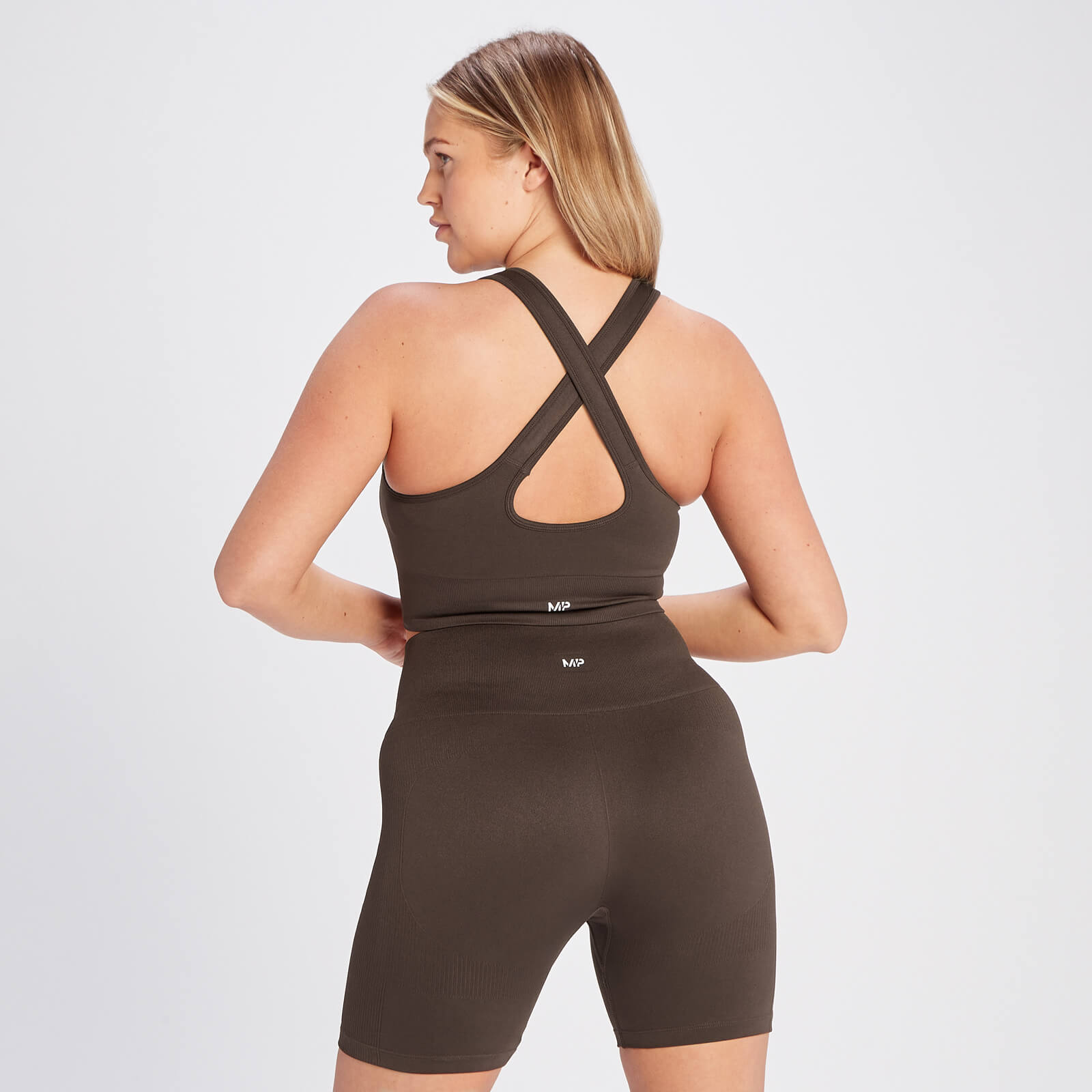 Brassière de sport sans couture MP Shape pour femmes – Café