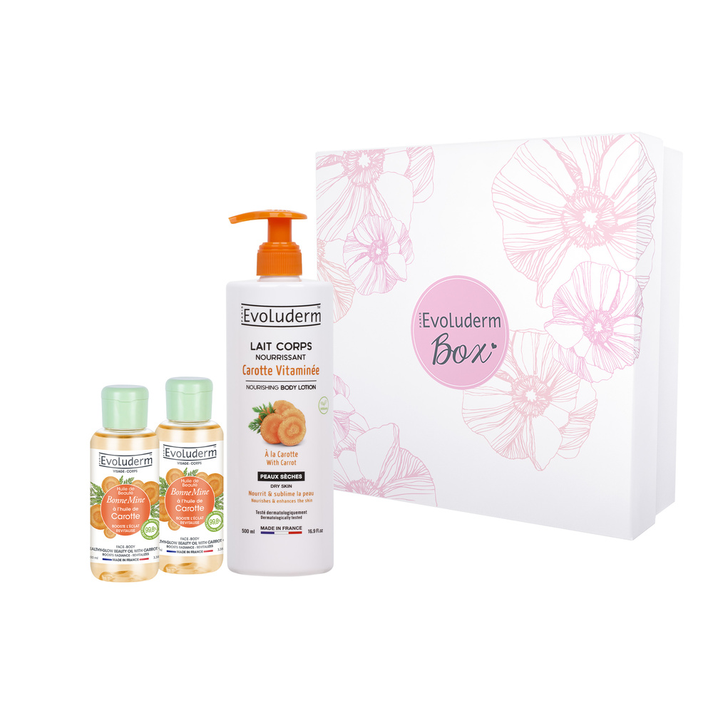evoluderm Carotte Vitaminée Coffret Éclat Naturel Corps Carotte