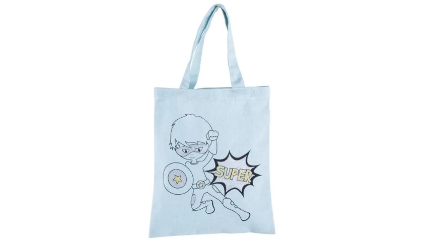 Rayher Baumwoll-Tasche mit Druck - hellblau