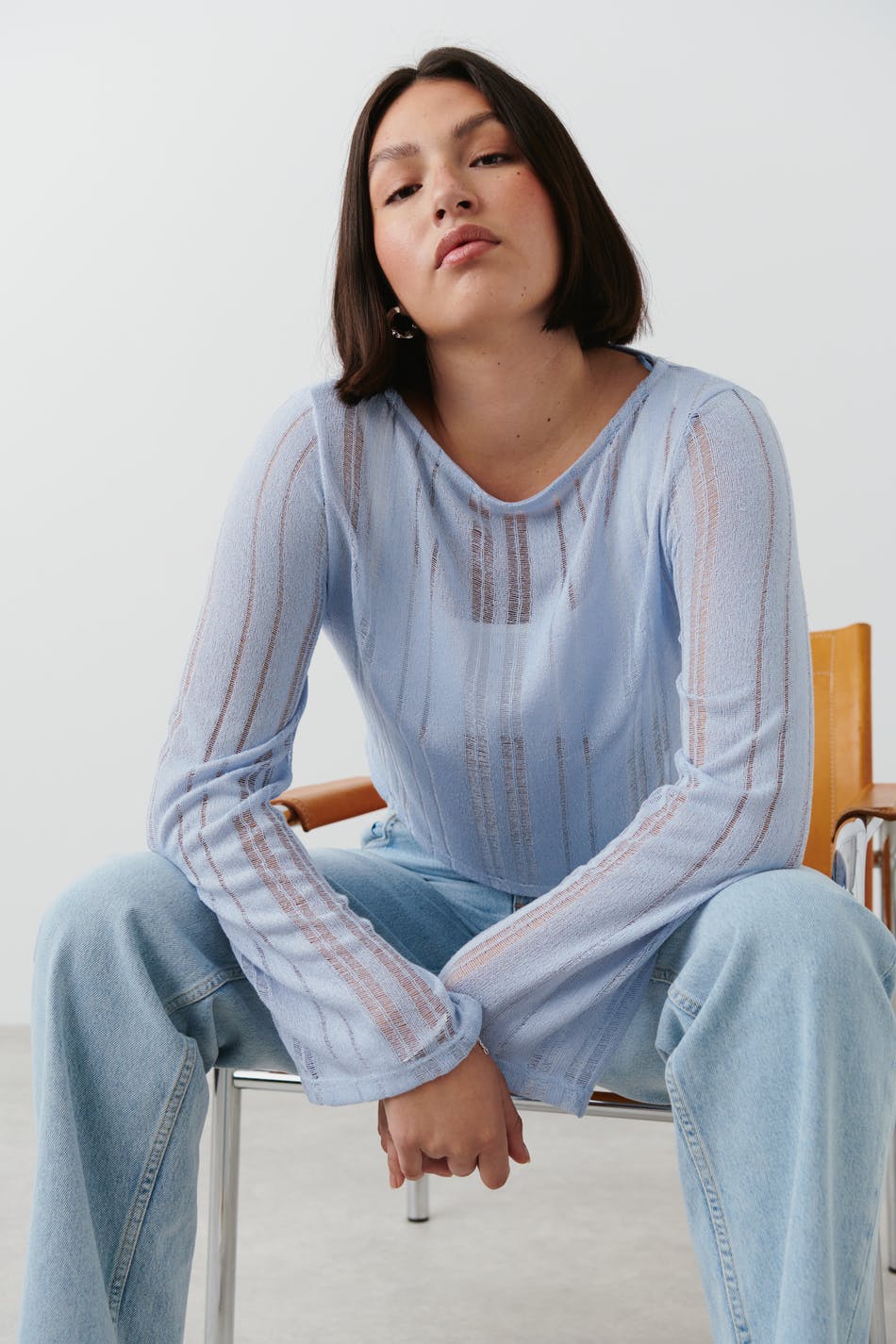 Sheer longsleeve top