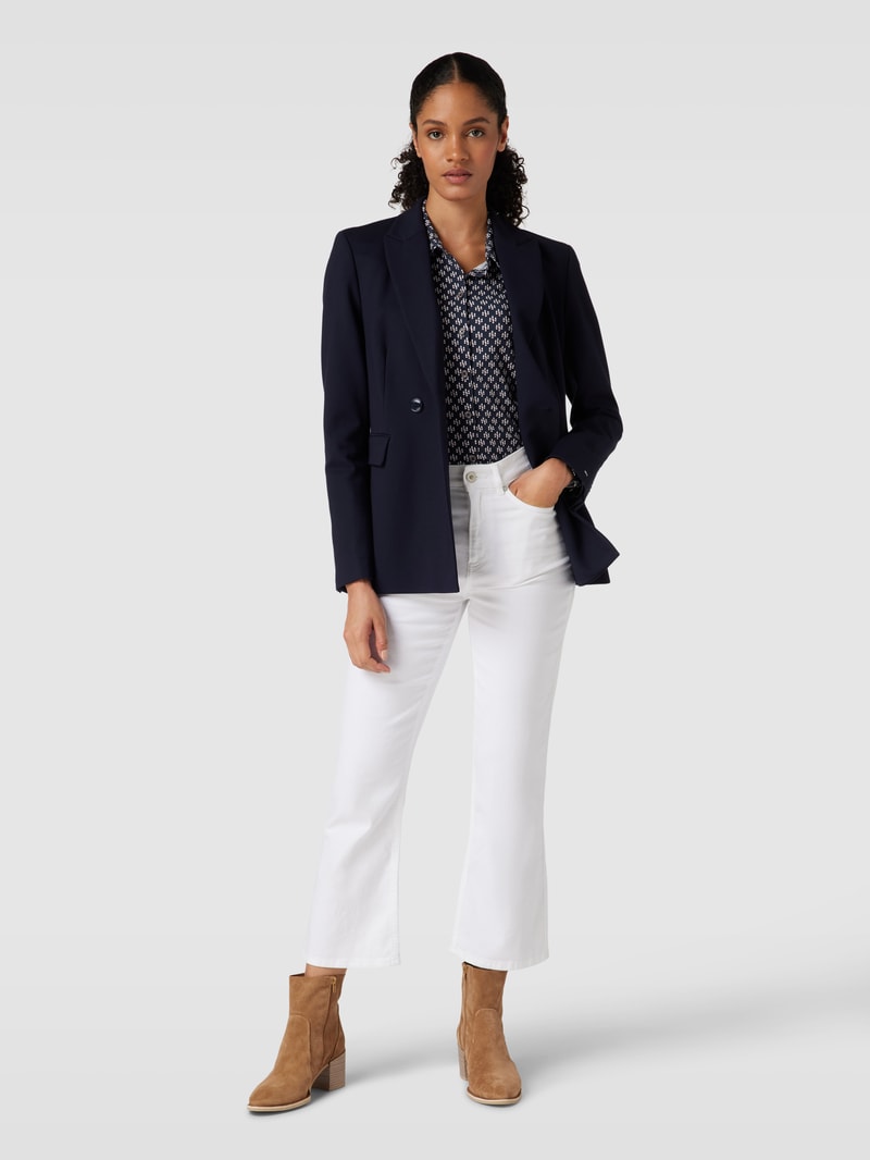 Bluse mit Allover-Muster in marineblau