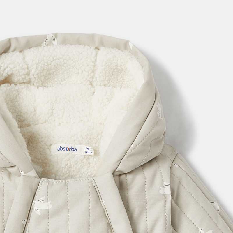 Combinaison-pilote matelassée et doublée beige naissance Absorba