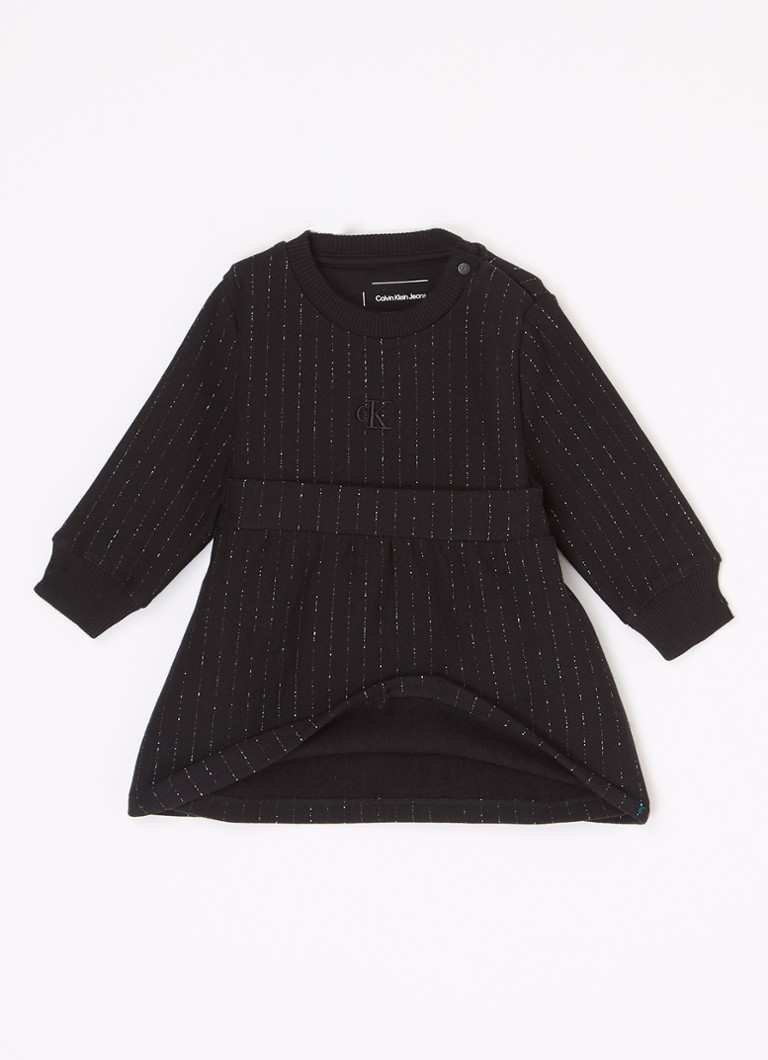 Abito maglione Calvin Klein con inserti in lurex e ricamo del logo.