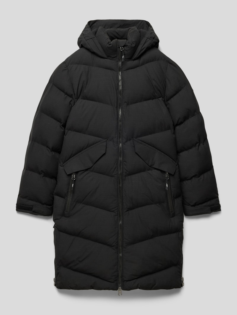 Steppjacke mit Kapuze in schwarz