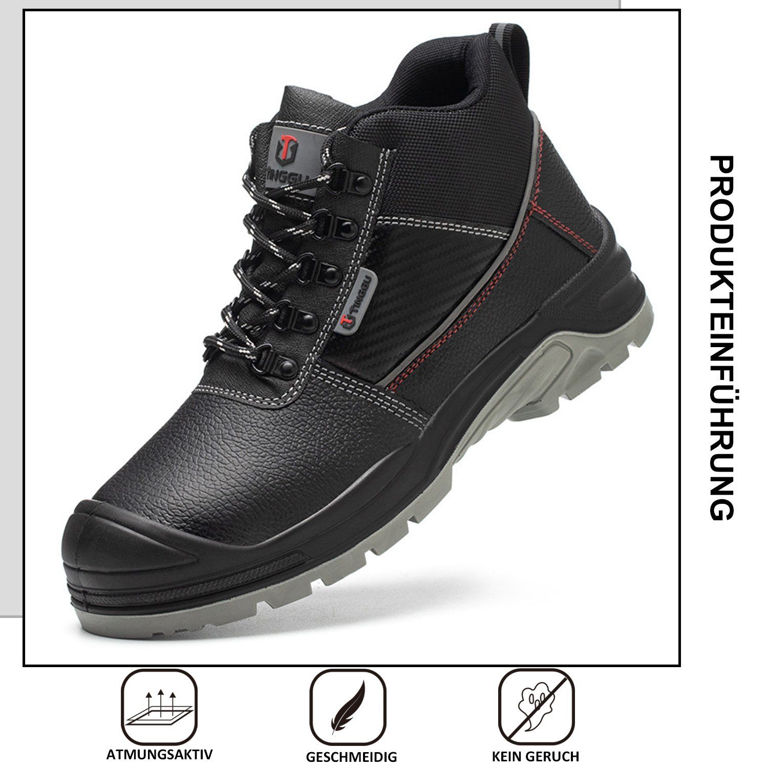 Daisred Herren Arbeitsschutzschuhe Sicherheitsschuhe Stahlkappe Arbeitsschuh