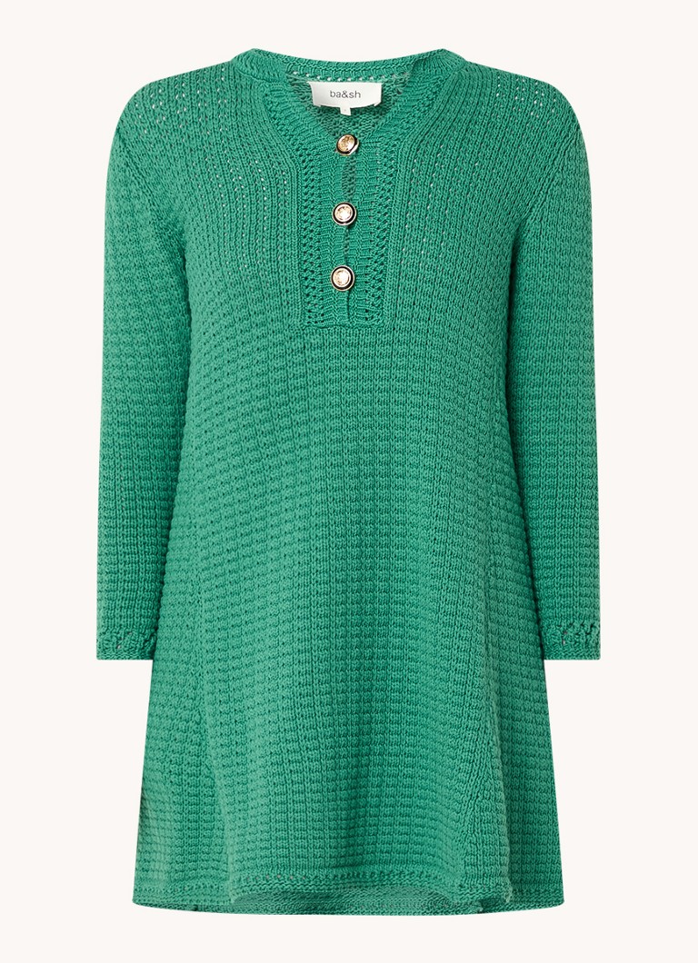 Rochie mini Gysele din tricot gros cu imprimeu ajurat, de la ba&sh.