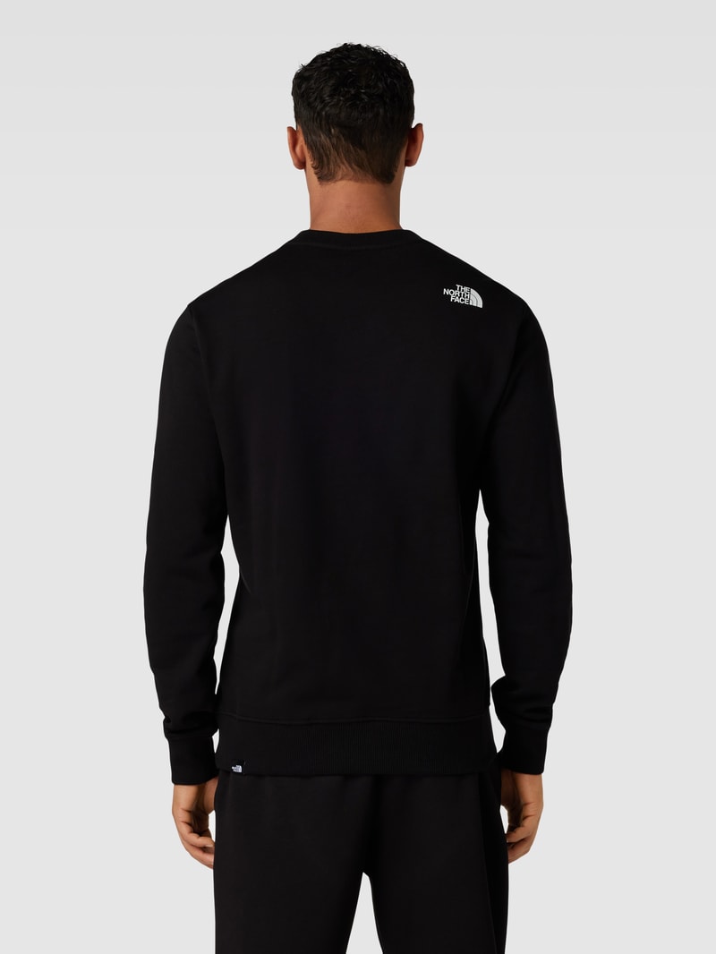 Sweatshirt mit Label-Print und Rundhalsausschnitt in schwarz