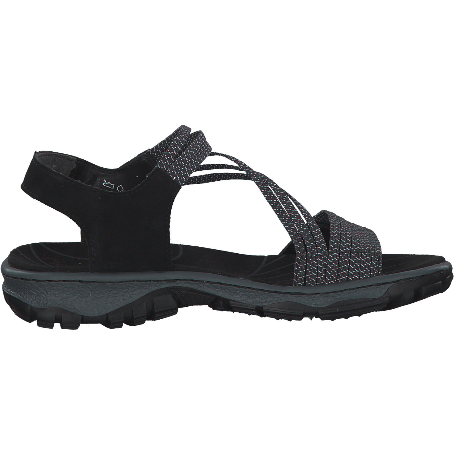 Rieker 68871, Sandalen, Damen, Schwarz