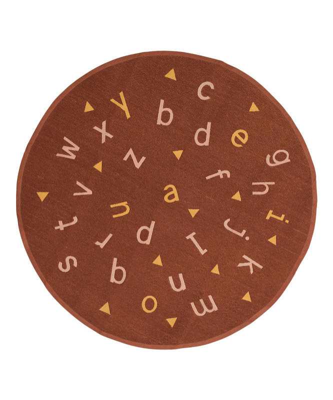 Tapis deco rond en coton ALPHABET 135cm