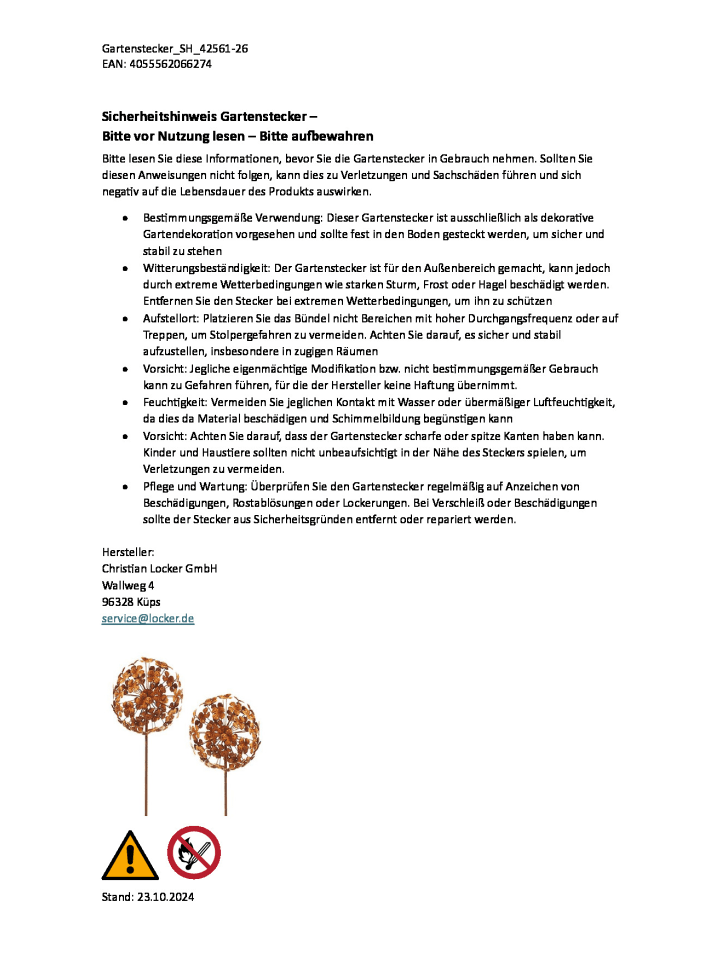 kobolo 2tlg. Set Gartendekoration FLOWERBALL2er in Braun günstig kaufen onesize