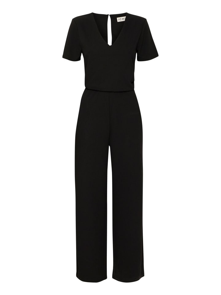 ICHI Overall IXMILA SS JU 20123122 modischer Kurzarm-Overall in Schwarz günstig kaufen