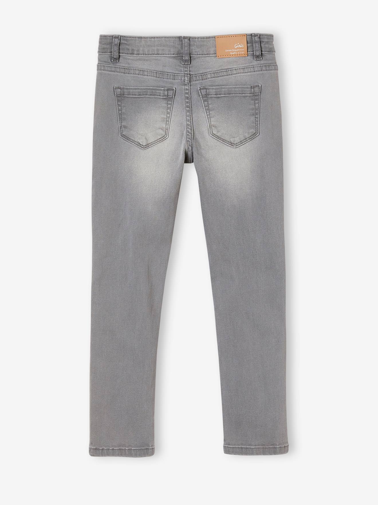 Vertbaudet Mädchen Slim-Fit-Jeans WATERLESS, Hüftweite COMFORT - dark blue