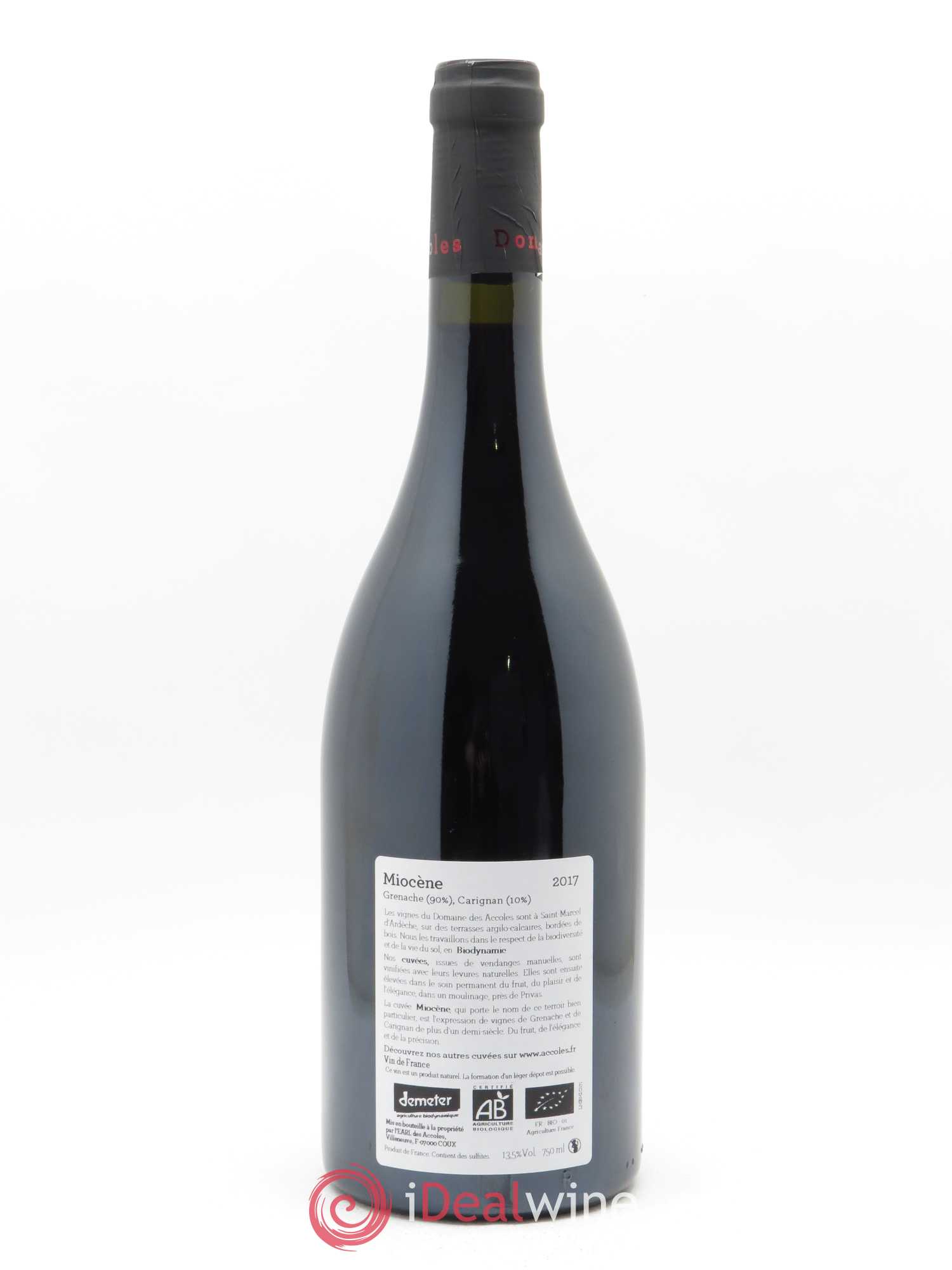 IGP Ardèche Miocène Florence et Olivier Leriche  2017 - Lot de 1 Bouteille