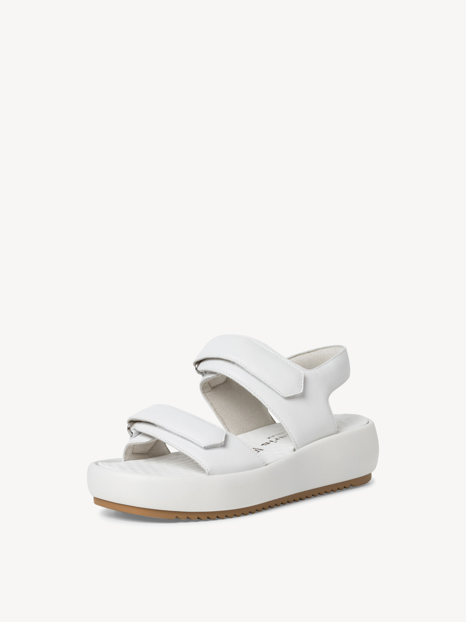 Sandale à talon en cuir - blanc