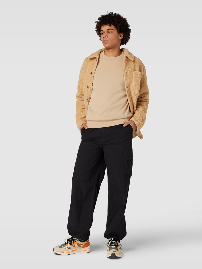 Sweatshirt mit Logo-Patch Modell 'EMBRO' in beige