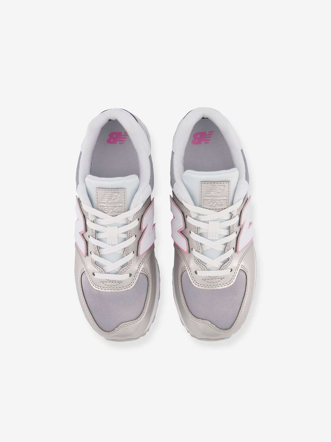 Baskets scratchées fille PC574LF1 NEW BALANCE silver metallic