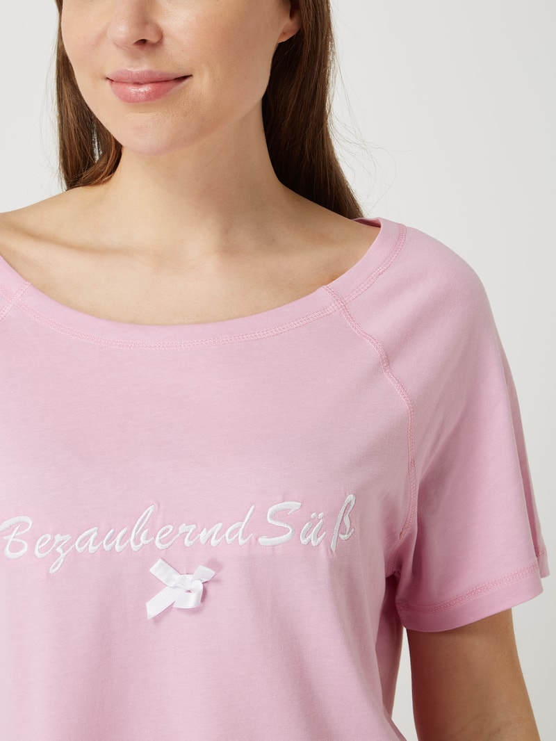 Pyjama aus Baumwoll-Modal-Mix in rosa