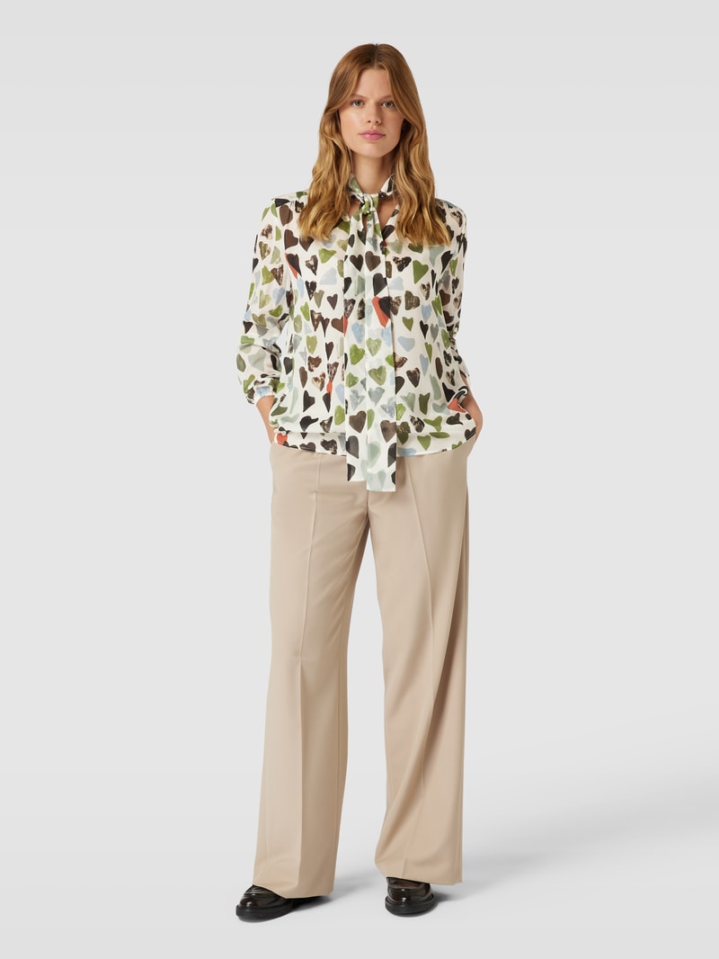 Bluse mit Schal in offwhite