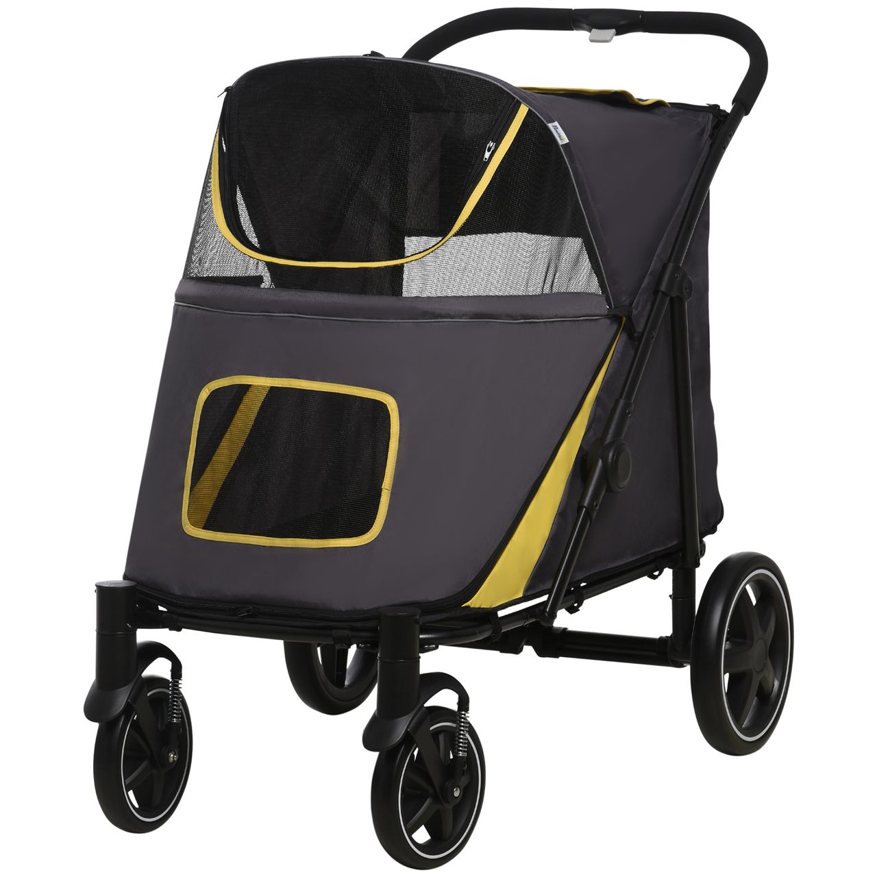 PawHut Hundewagen, faltbarer Hundetrolley, Hundebuggy mit Kissen, Katzenbuggy