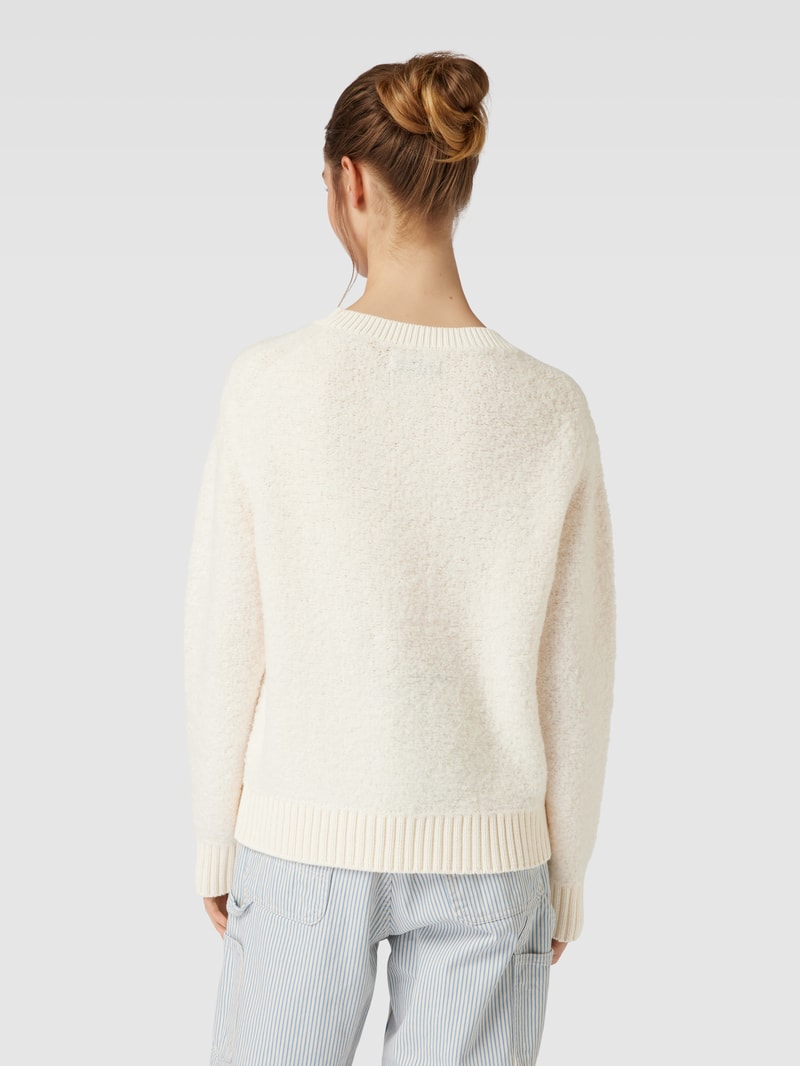 Sweatshirt mit gerippten Abschlüssen in offwhite