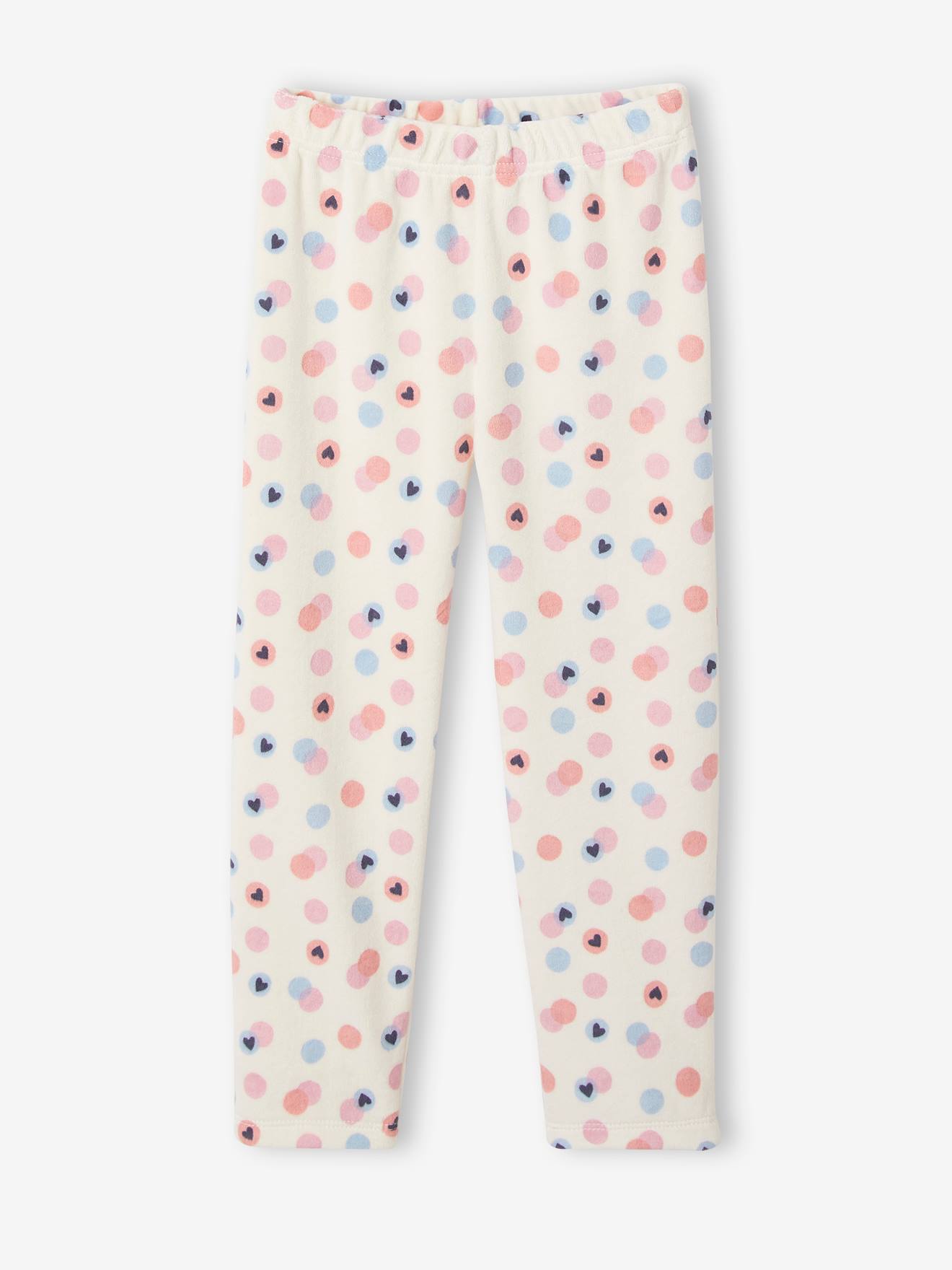 Lot de 2 pyjamas velours coeurs fille marine