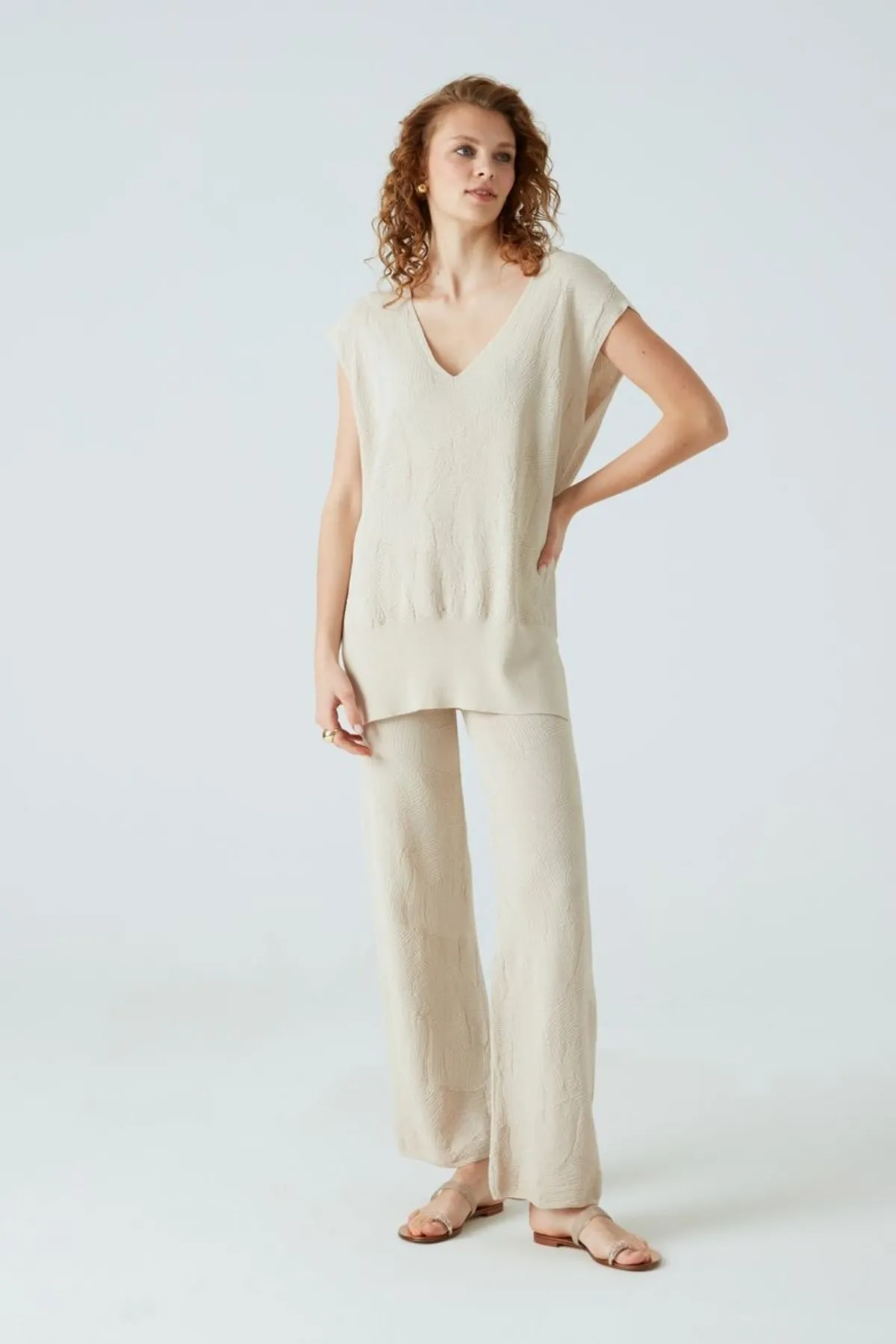 JOIN US  Palazzo-Hose mit Palmblattmuster