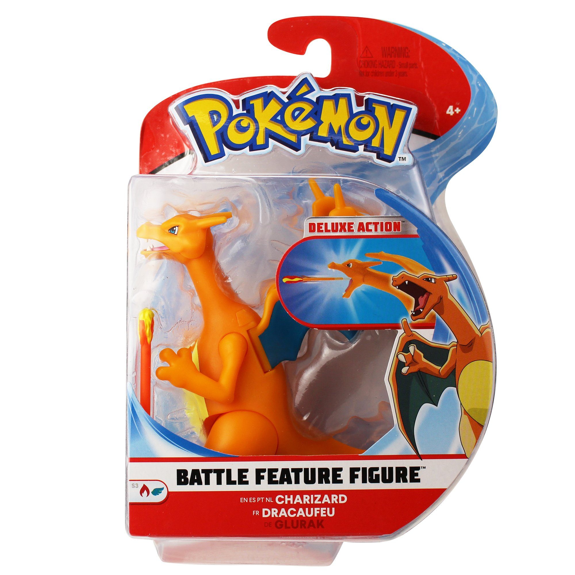 Jazwares Merchandise-Figur Pokémon - Battle Feature Figur - Glurak, (Set, 2-tlg)