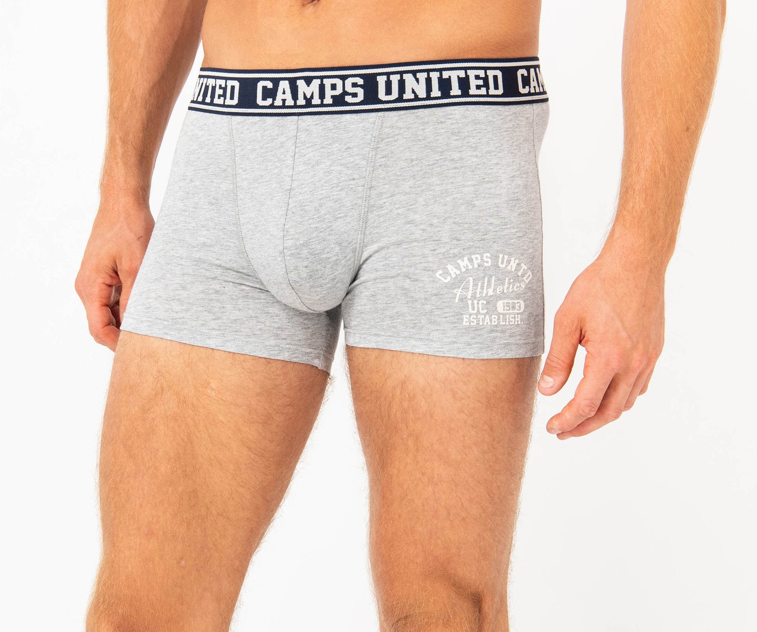 Boxer en coton extensible imprimé homme - Camps United gris | GEMO