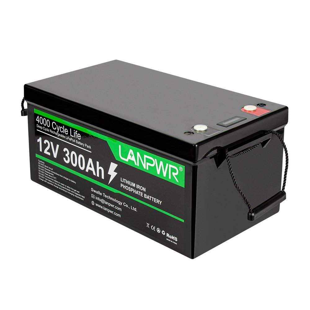 Tidyard Stromerzeuger LiFePO4 Akku,12V 300Ah Notstromversorgungen,Leichtgewicht, (LiFePO4 Batterie Powerstation für Stromausfall, Reise,Camping,Angeln), Zykluslebensdauer: ≥4000 Mal,Ladestrom: 50A Dauerstrom: 200A