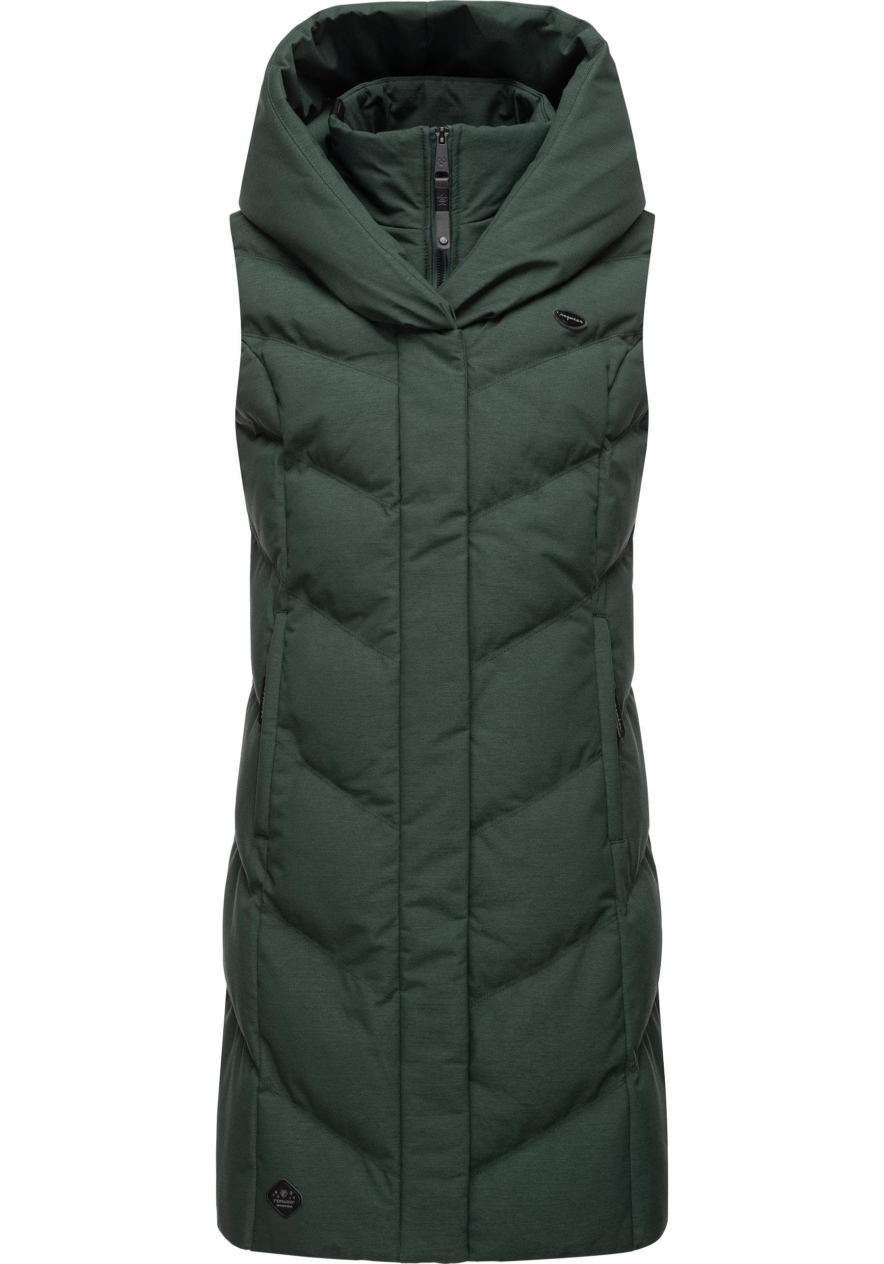 Ragwear Steppweste Natalka Vest stylische, gesteppte Winterweste mit gefütterter Kapuze