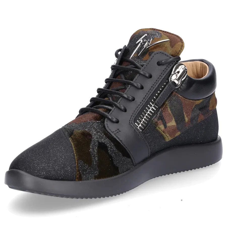 Giuseppe Zanotti - Sneaker high RUNNER Logo schwarz olive - oliv