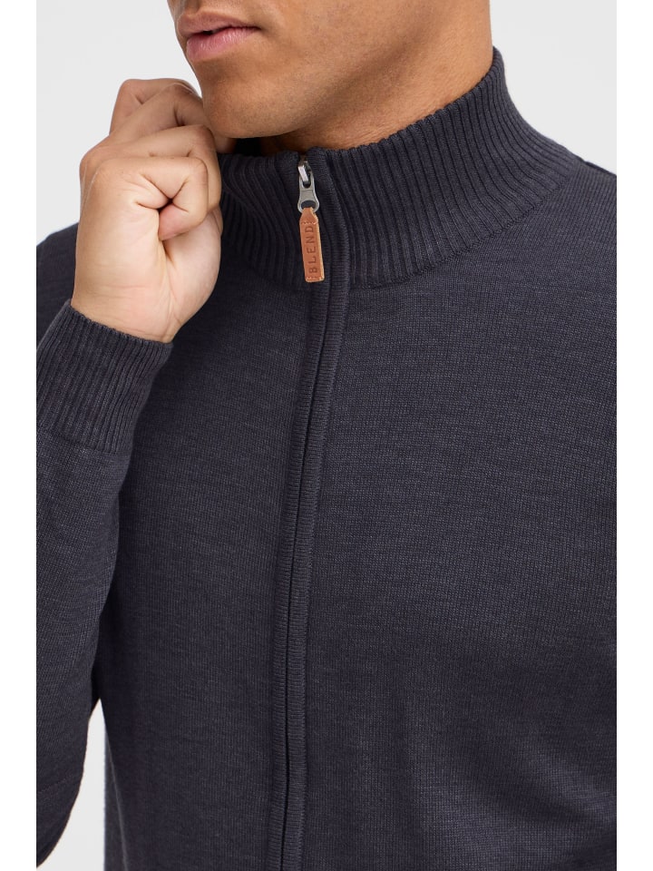 BLEND Strickjacke BHNorman 20704789ME Cardigan mit Reißverschluss in Blau günstig kaufen XXL