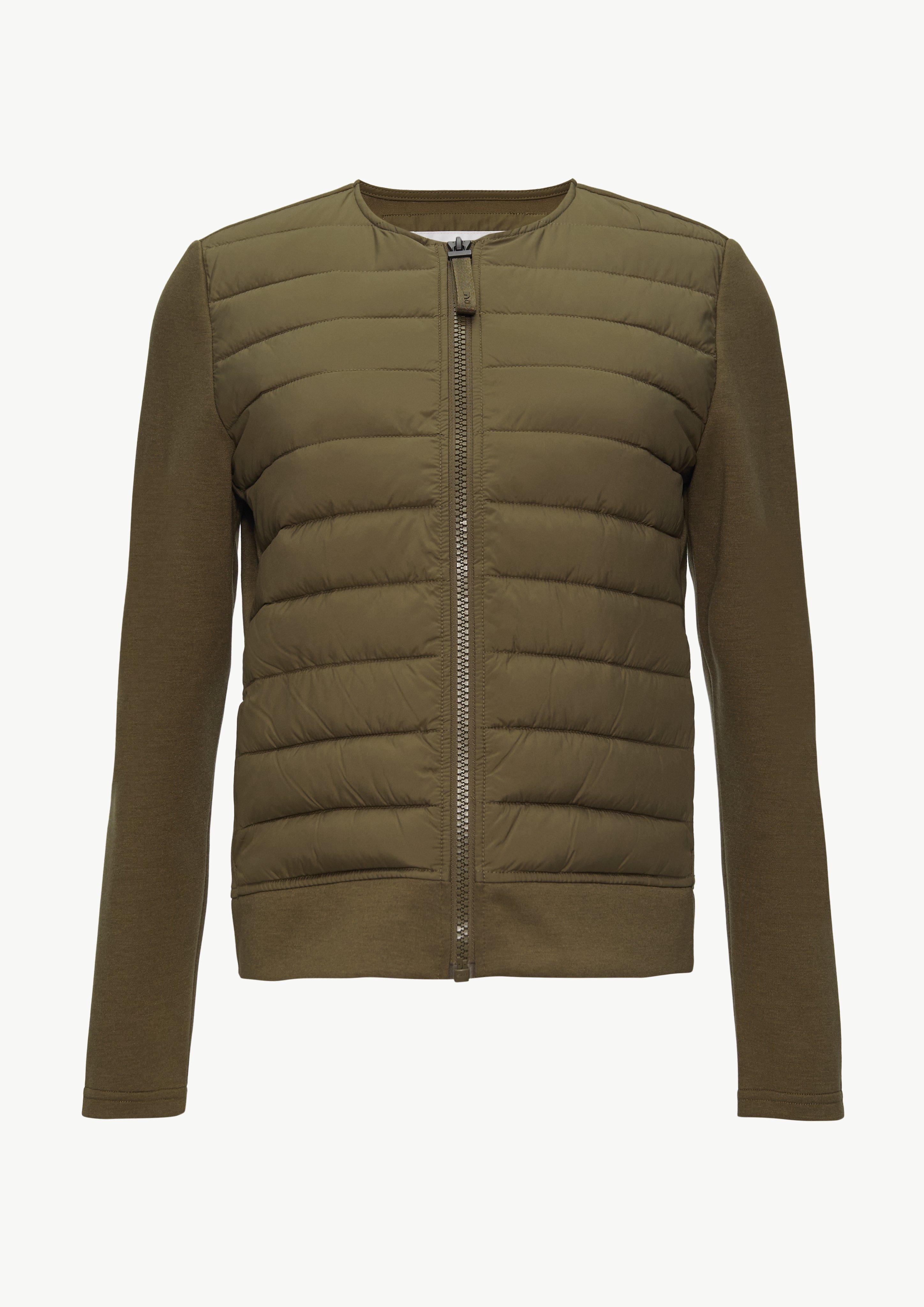 Gesteppte Jacke im Fabricmix - guacamole
