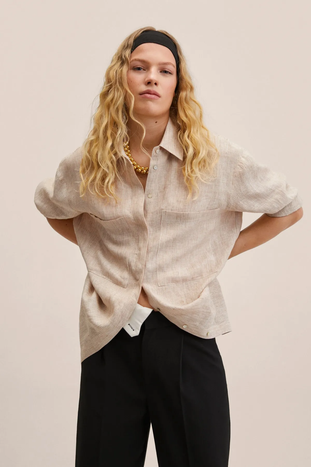 MANGO  Hemd - Braun - Regular Fit
