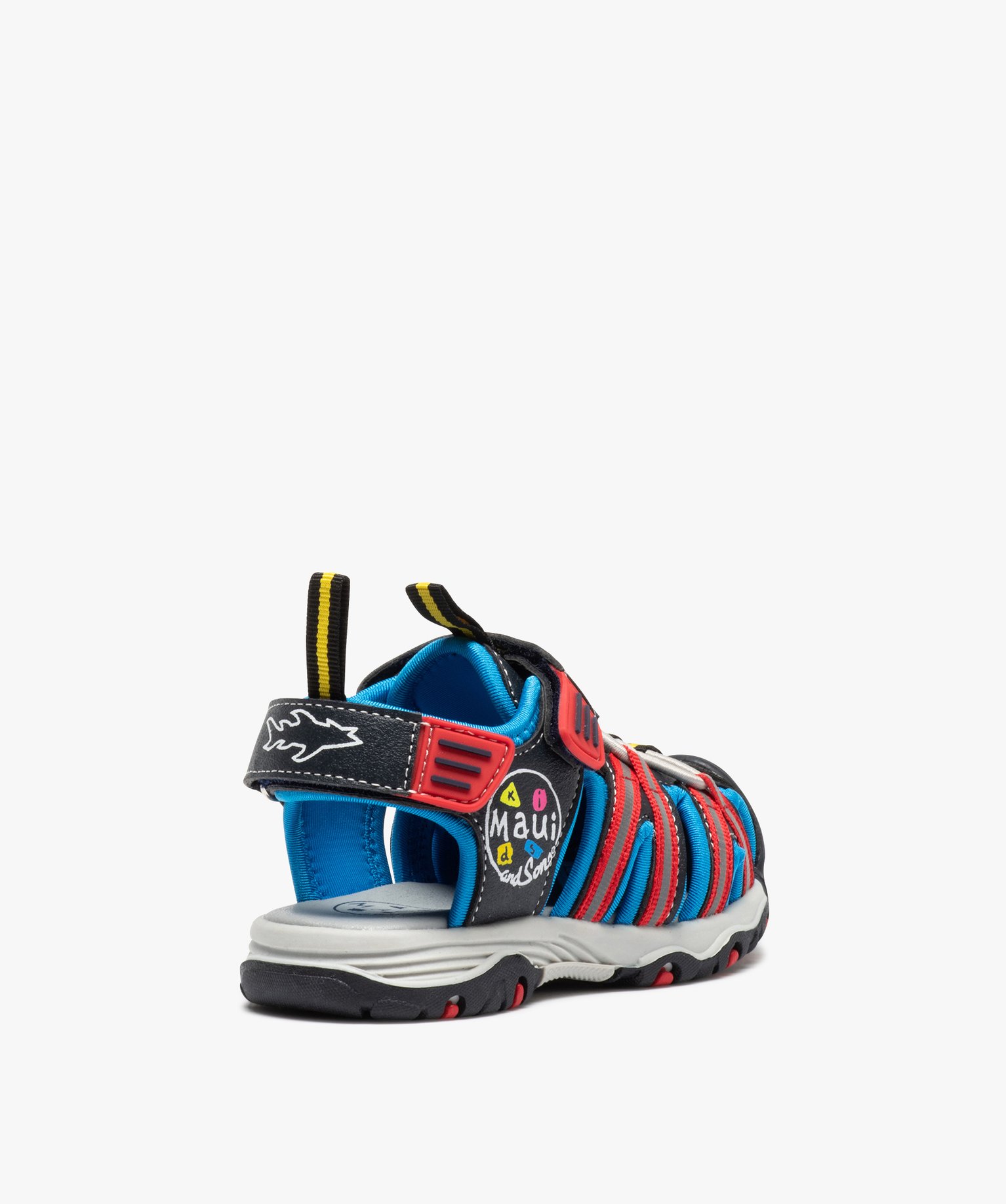 Sandales Garçon multicolores à double scratch - Maui & Sons gris | GEMO