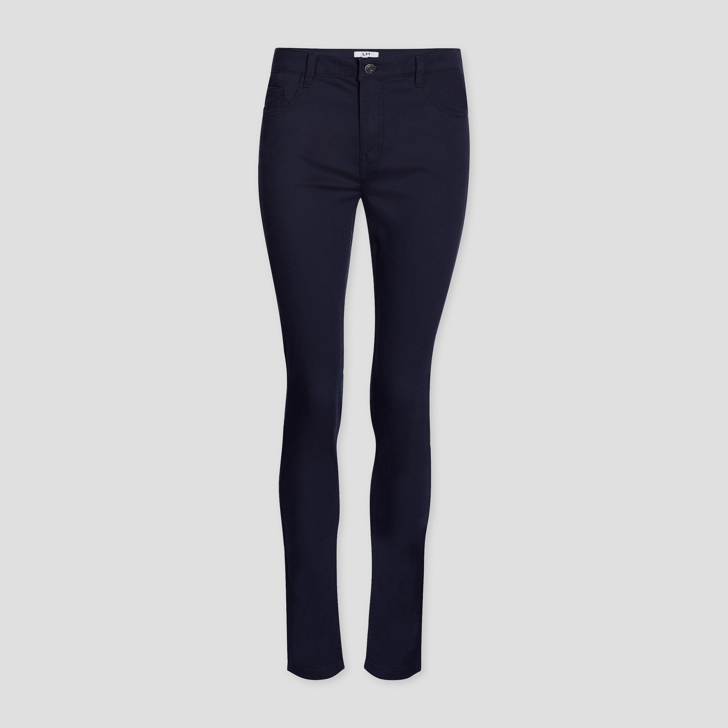Pantalon slim taille basse bleu marine femme | La Halle