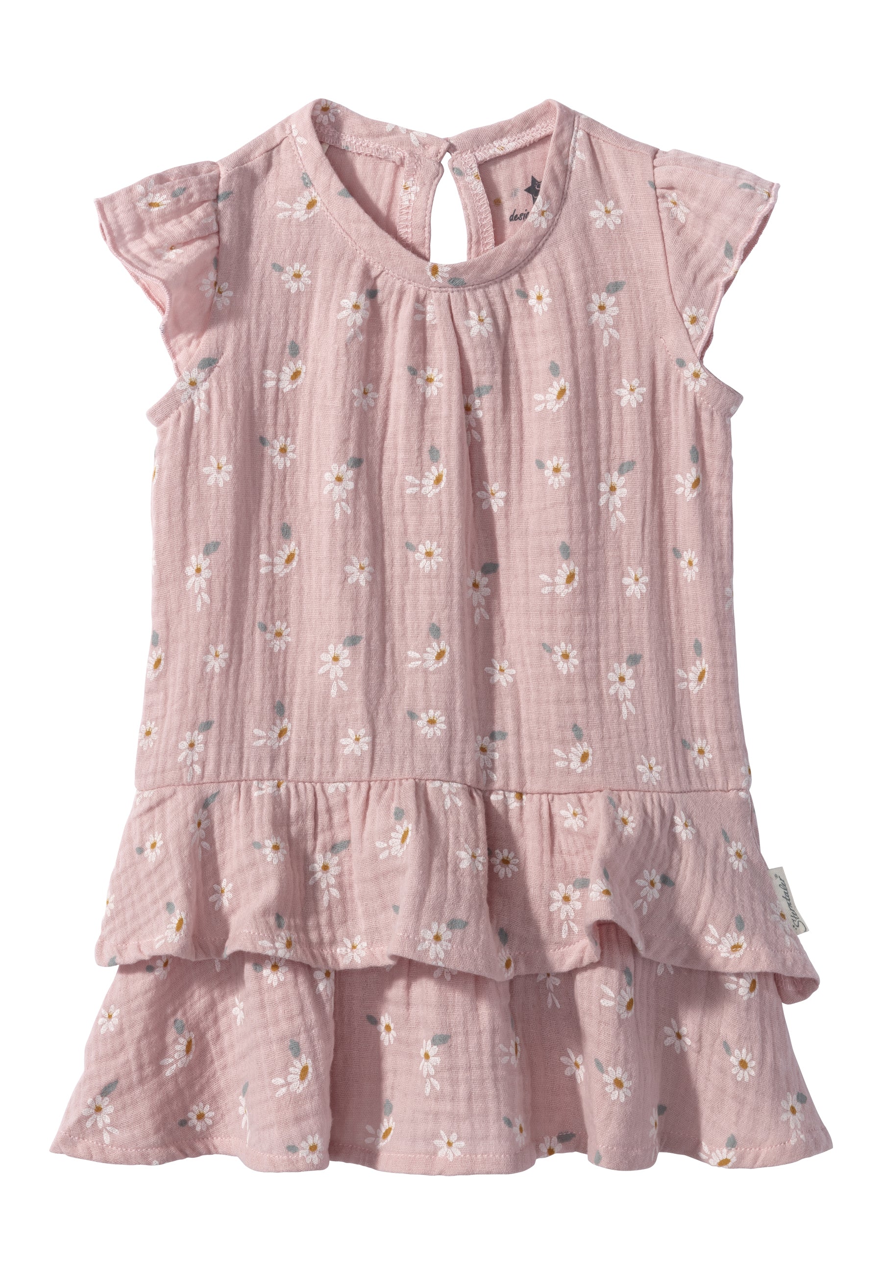 Babykleid bedruckt mit Gänseblümchen in versch. Farben