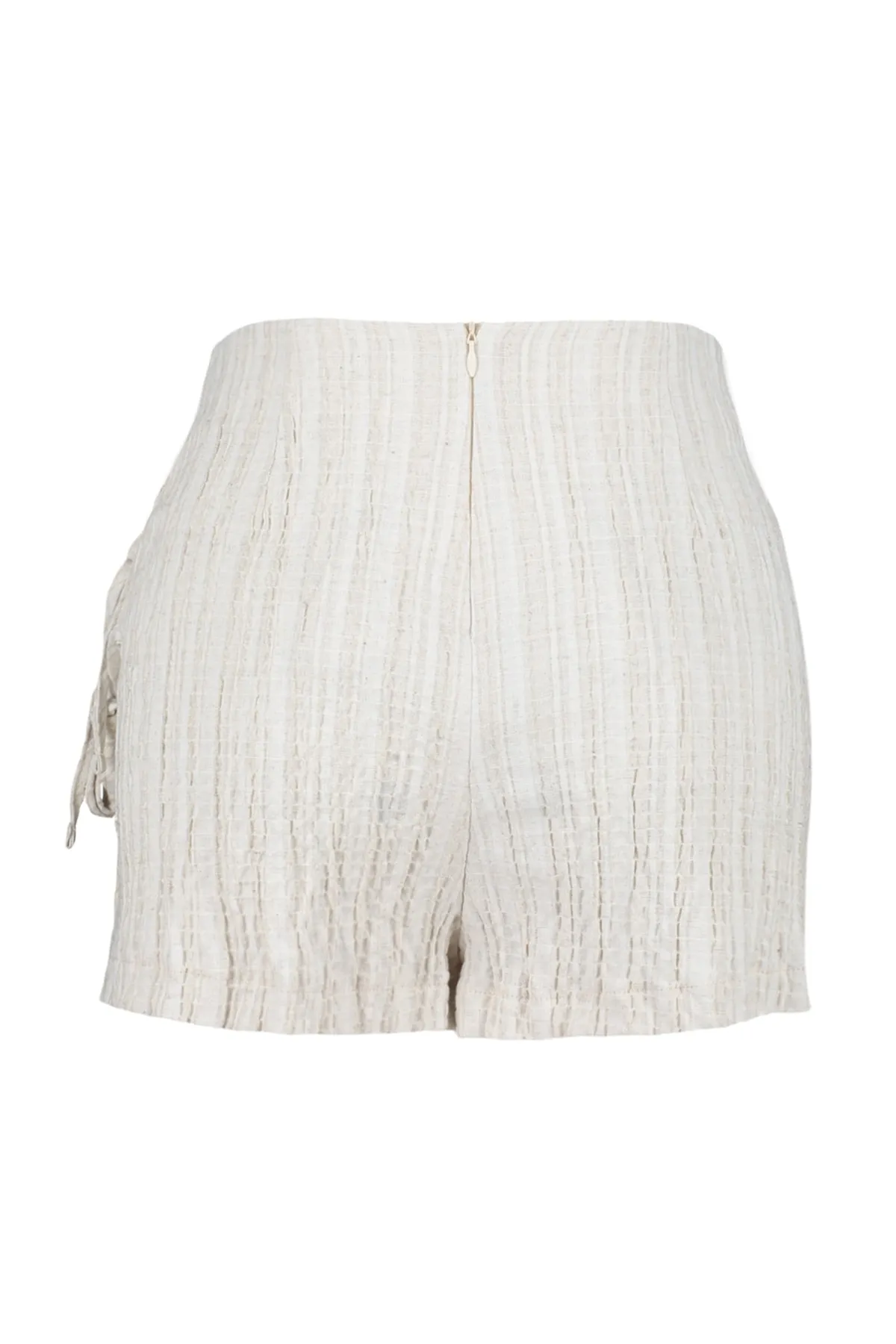 Trendyol Collection  Ecru gewebter, gebundener Shorts-Rock aus Leinenmischung TBESS23SR00044