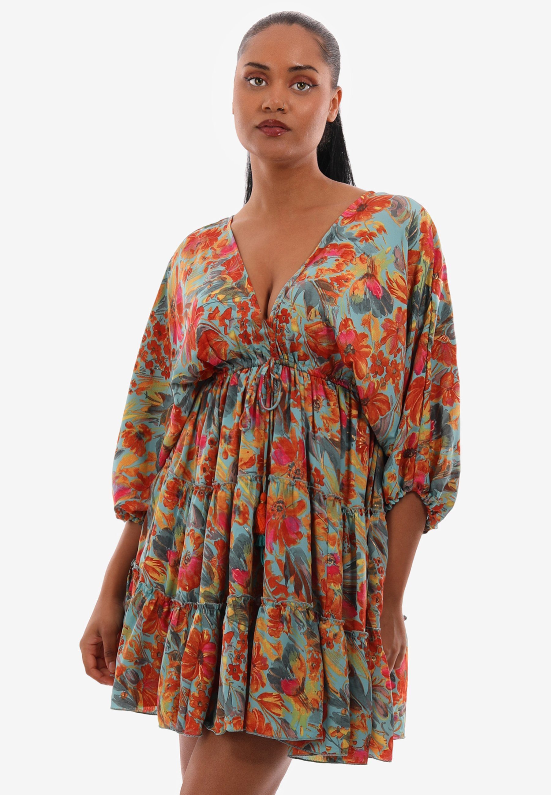 YC Fashion & Style Minikleid Schwungvolles Damen-Minikleid für den Sommer mit Volant, mit Alloverdruck