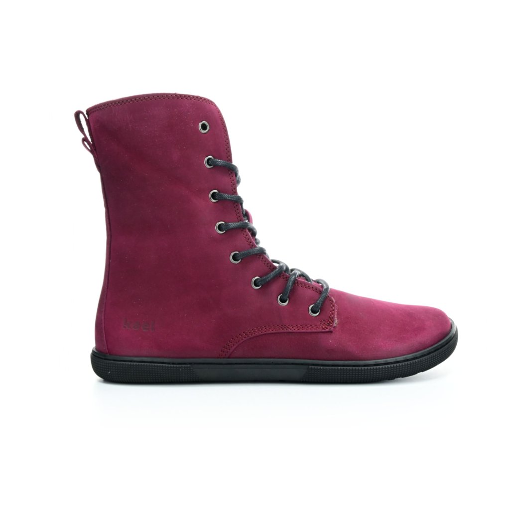 Koel Lady Faro Bordo Lambswool weinrote Winterbarfußschuhe